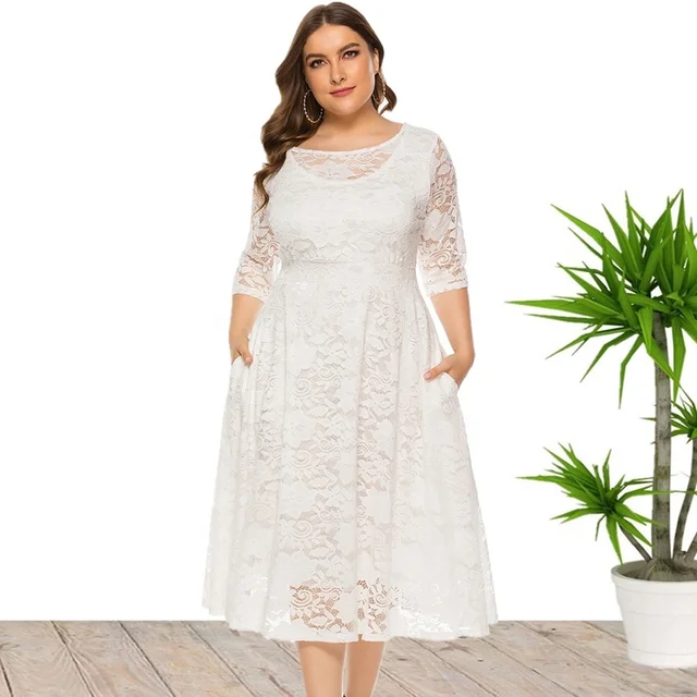 Burlington plus size white dresses hotsell